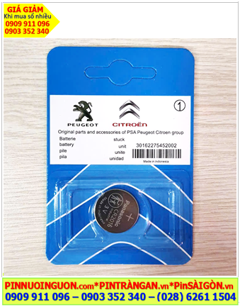 Citroen CR2016, Pin Remote Ôtô Citroen CR2016 lithium 3V chính hãng (Vỉ 1viên), Xuất xứ Indonesia